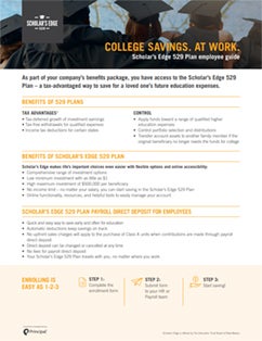 Scholar's Edge 529 Plan employee guide cover image