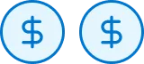 Two U.S. dollar sign symbols representing 10%.